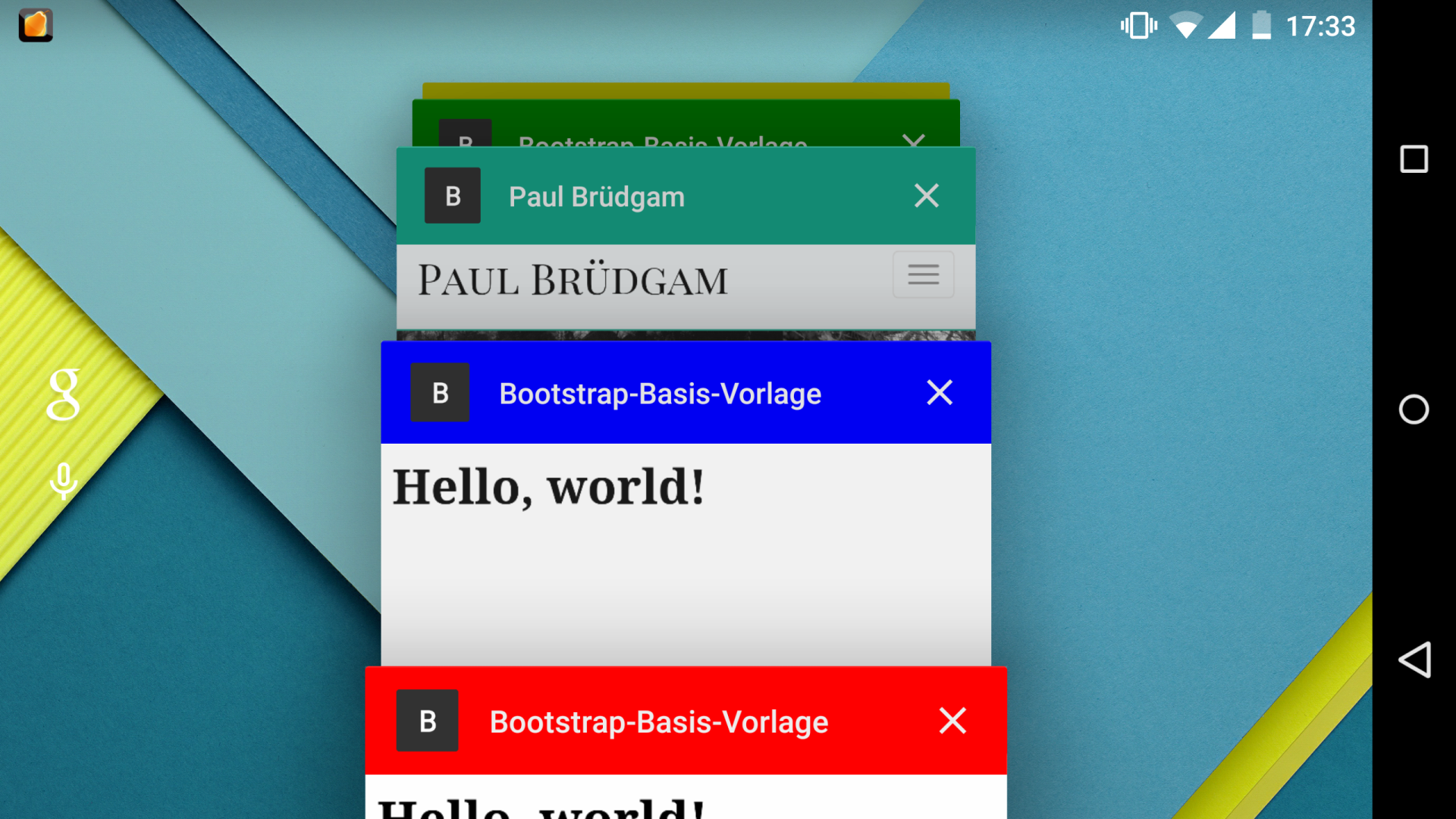 Theme-Color Beispiel auf dem Nexus 6